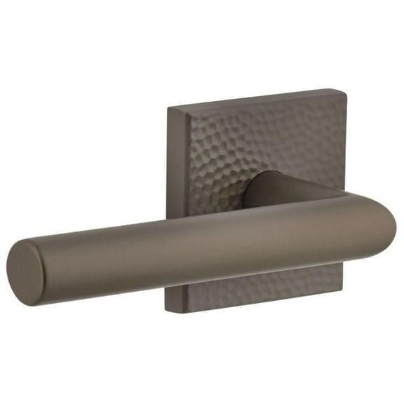 Viaggio Qadmhmmod_Prv_234_Lh Quadrato Hammered Left Handed Solid Brass Privacy Door Lever