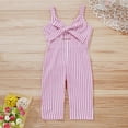 thumbnail image 2 of Baby Girl Clothes Pink Striped Overalls Pants Outfits Baby Girl Strap Jumpsuit Halter Bodysuit 18-24 Months, 2 of 6