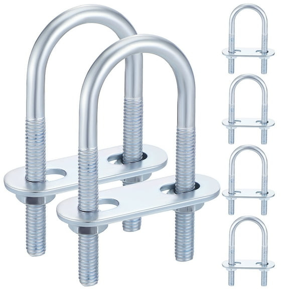 REACHISE 6 Pcs U Bolts Stainless Steel U Bolts Round U-bolts U Shaped Bolts U Tube Clamps Bolts For Hardware Marine Automobiles Trailer