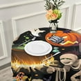 thumbnail image 6 of Dreamtimes Halloween Tablecloth 60 in,Halloween Pumpkin Mummy Candy Party Lace Round Table Cloth Water Resistant Spill Proof Large Table Cover for Kitchen BBQ Hotel Dining Party Decoration, 6 of 7