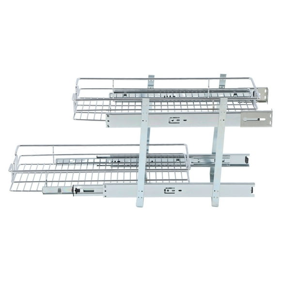 Pull Out Cabinet Organizer, Organizer Pull Out Storage Shelf Chrome Plated Individual 11x21in for Kitchen