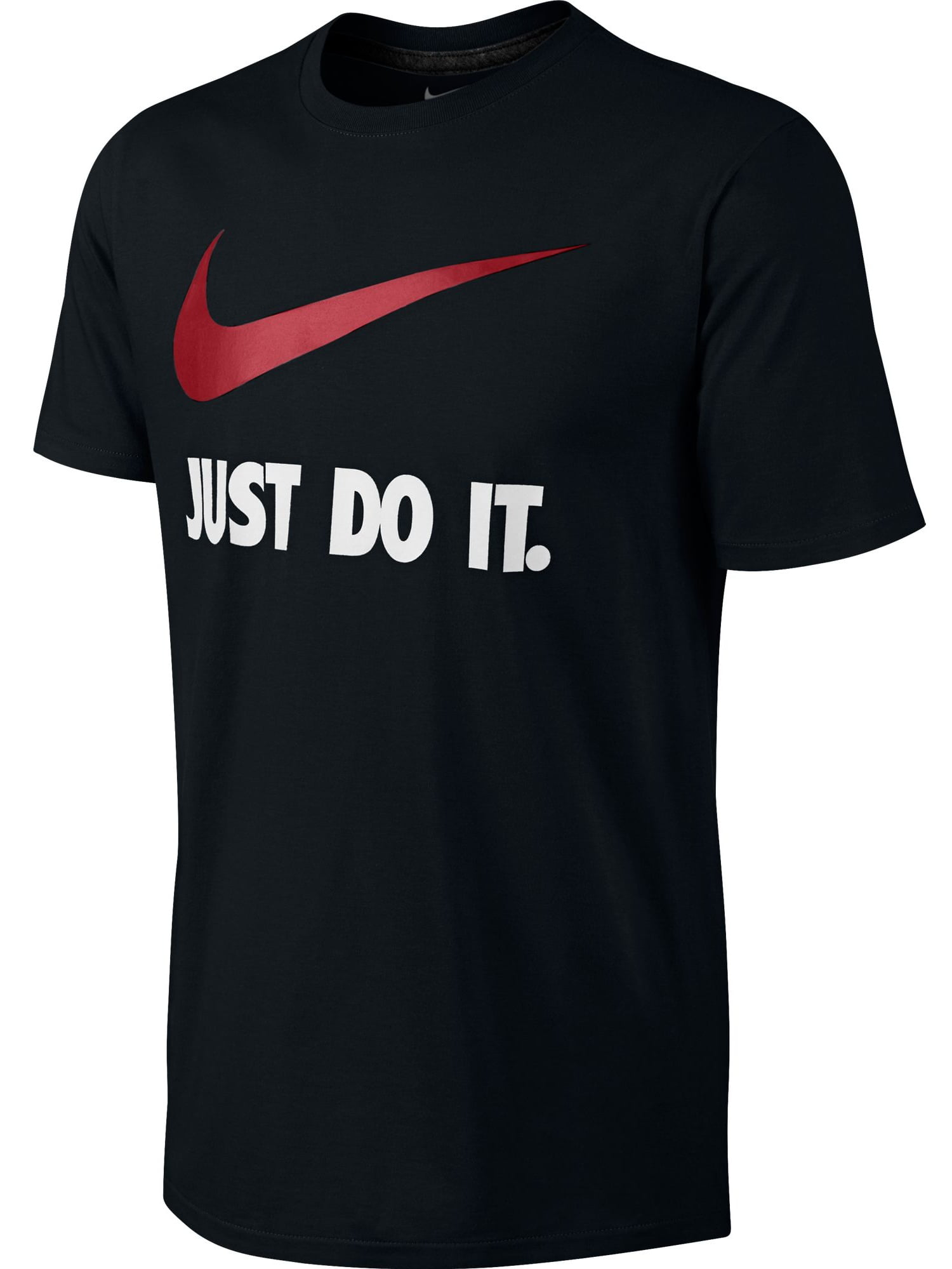 Nike - nike just do it swoosh logo men's t-shirt black/white/red 707360-010 - Walmart.com ...