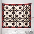 thumbnail image 1 of Ethnic Tapestry, Javanese Batik Pattern Rhombus Mosaic with Dots Traditional Yogyakarta, Fabric Wall Hanging Decor for Bedroom Living Room Dorm, 5 Sizes, Ruby Cream and Black, by Ambesonne, 1 of 1