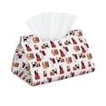 thumbnail image 2 of Lsque Cute Cat And Christmas Gift Printed Long Tissue Box Cover Holder, Facial Paper Organizer Dispenser,Triangle with Bottom Belt, PVC Leather Decorative Organizer, 2 of 9
