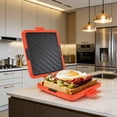 thumbnail image 4 of Microwave Toaster Sandwich Maker Baking Pan Non-Stick Dishwasher Safe Fast Even Cooking Sandwich Grill Pan for Home Office Breakfast, 4 of 8