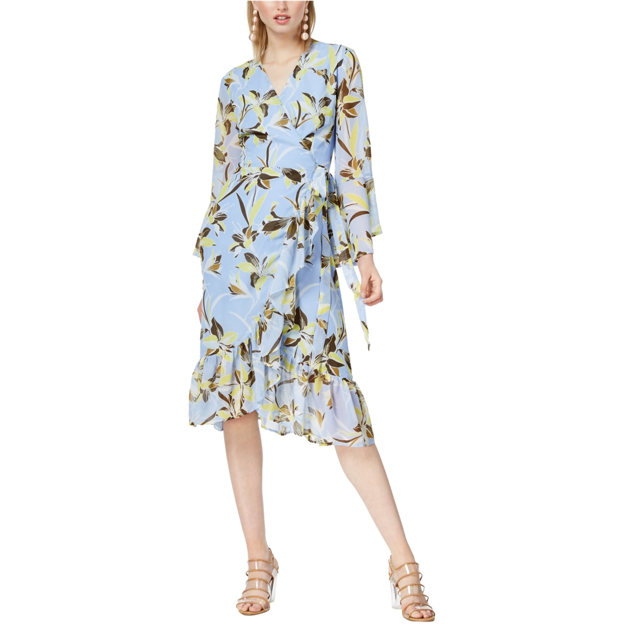 womens ruffle wrap dress