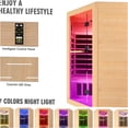thumbnail image 6 of JERFIT 5-Person Canadian Hemlock Infrared Sauna Room Kit with Bluetooth Speaker, Chromotherapy Lighting, 9 Carbon Heaters, 30-65°C Temp Control for Home Spa, 6 of 10