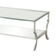 thumbnail image 4 of Glass Top Coffee Table with Metal Frame and Mirror Shelf Chrome - Saltoro Sherpi, 4 of 5