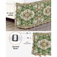 thumbnail image 3 of Green Boho Wrap Around Bed Skirts for King Bed 16" Drop,Bed Skirt with Adjustable Elastic Belt Dust Ruffle Bed Valance for Bedroom Hotel Luxury Farmhouse Tribal Vintage Tribal Texture Bed Frame Cover, 3 of 7