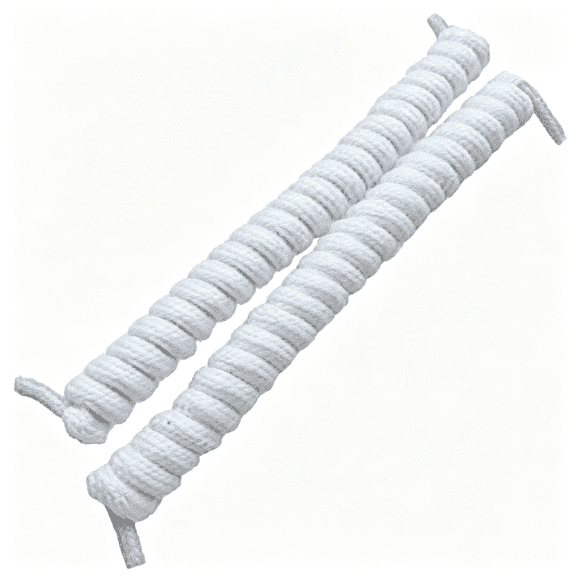 TUWAFE No Tie Curly Elastic Shoelaces No Tie Shoe Laces Color: White