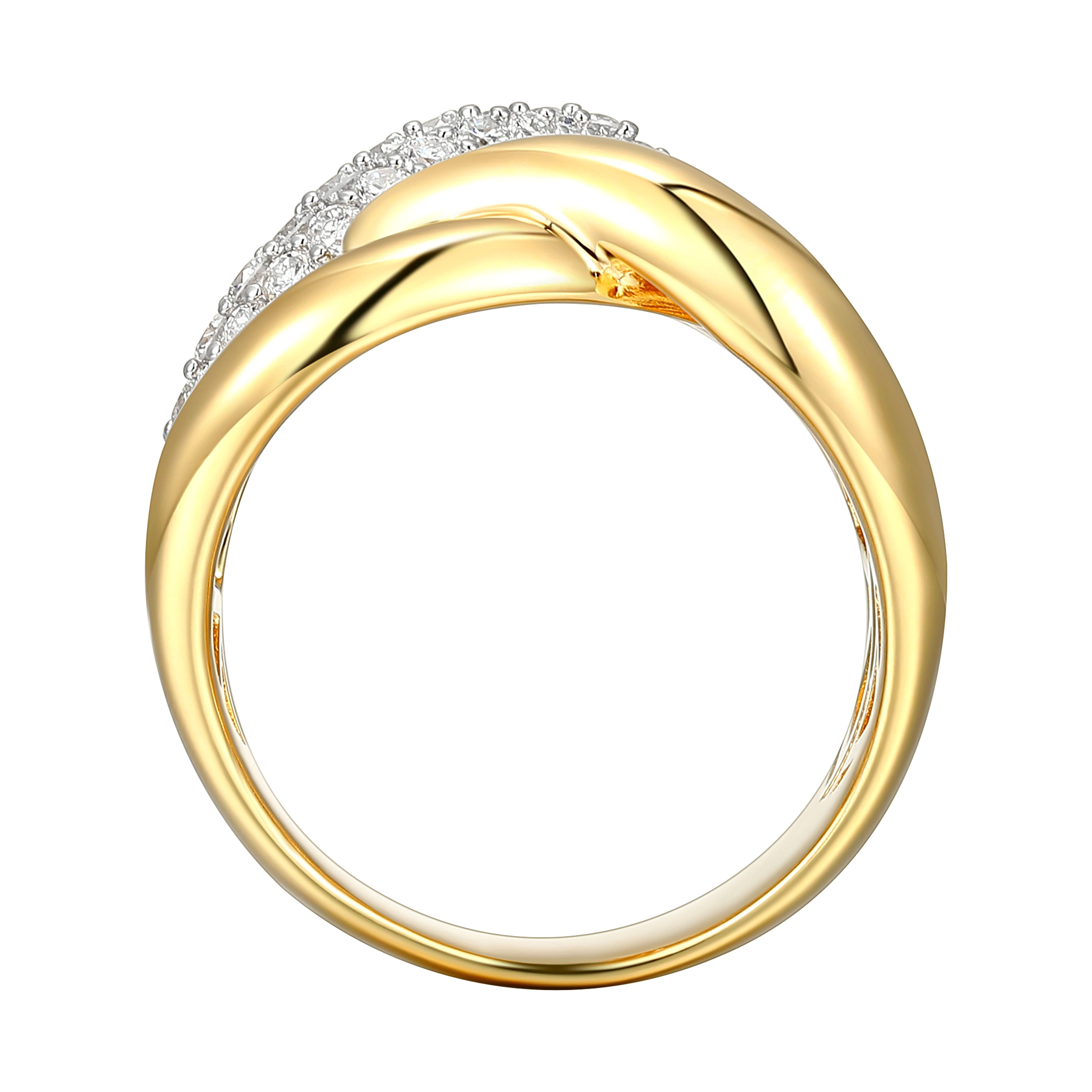 Forever Facets 1 CT TW Lab Grown Diamond Ring in 18K Gold over Sterling Silver, Adult Female