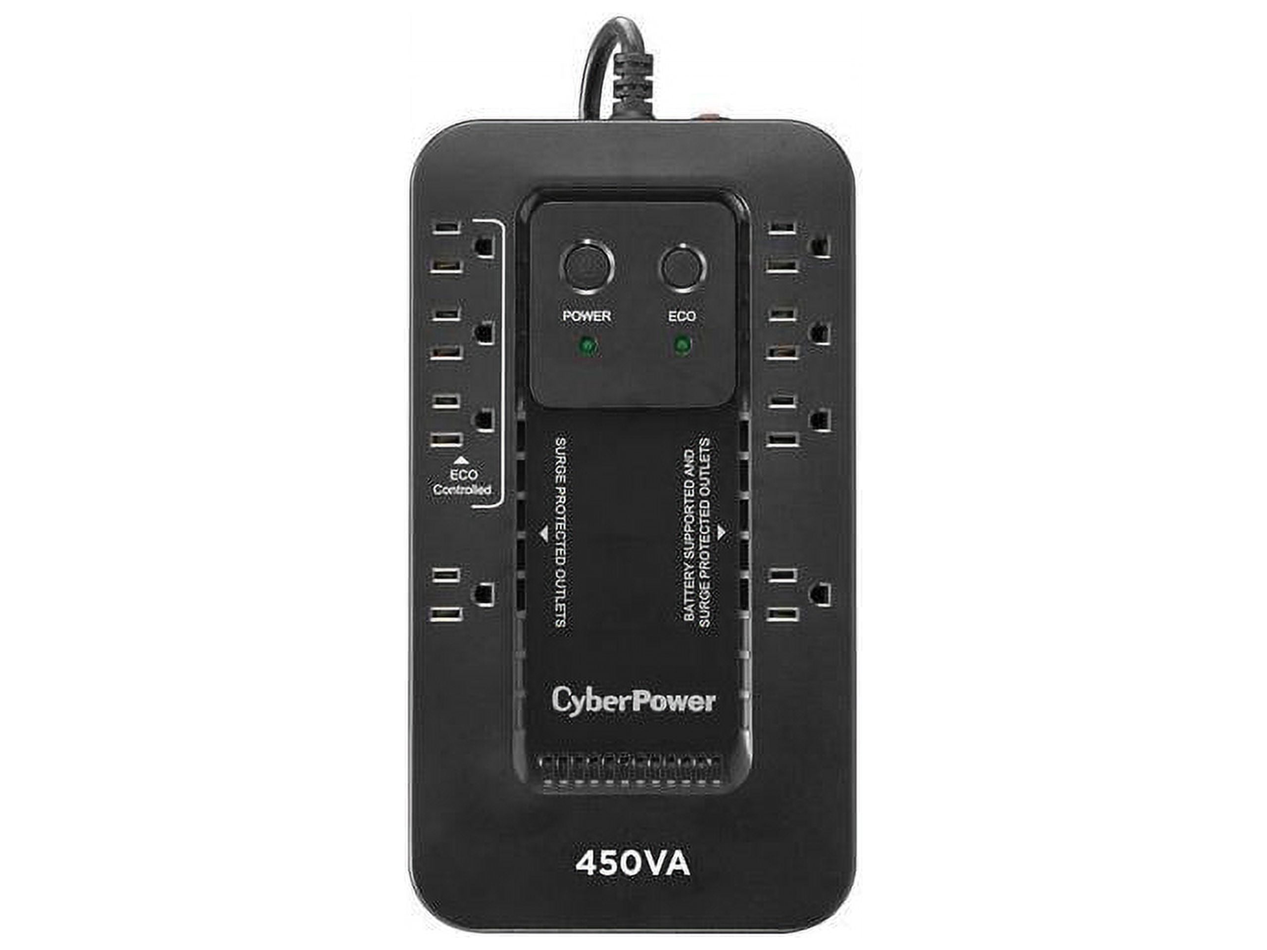 CyberPower EC450G Ecologic UPS System, 450VA/260W, 8 Outlets, ECO Mode, Compact