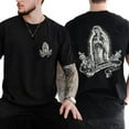 thumbnail image 2 of Guadalupe Virgin Mary Pray Flower Rose Virgencita Religious Double-Sided T-Shirt Unisex, Catholic Faith Cotton Shirt, Spiritual Gift, 2 of 7