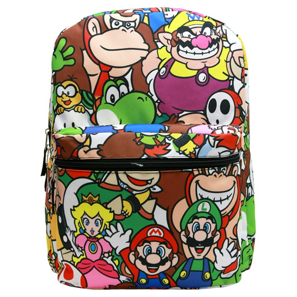 Nintendo Backpack Super Mario AllOver Group 16 School Bag NN35320