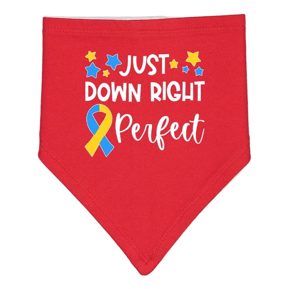Inktastic Just Down Right Perfect Down Syndrome Awareness Ribbon Baby Bandana Bib