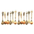 thumbnail image 4 of Cateissary De vajilla Retro, tenedor, cuchara de aleación, cuchara de cocina, cucharón de cocina, cucharilla de doméstico, cubiertos cobre rojo 2piezas, 4 of 6