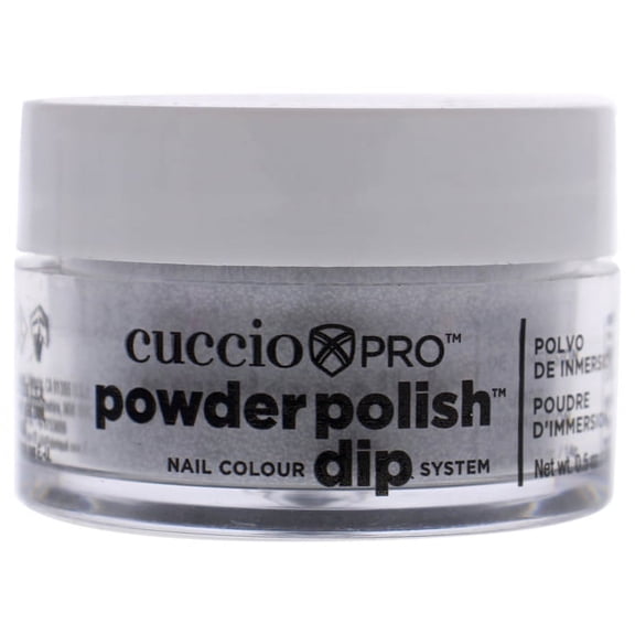 Cuccio Colour Pro Powder Polish Nail Colour Dip System - Silver Glitter Nail Powder 0.5 oz