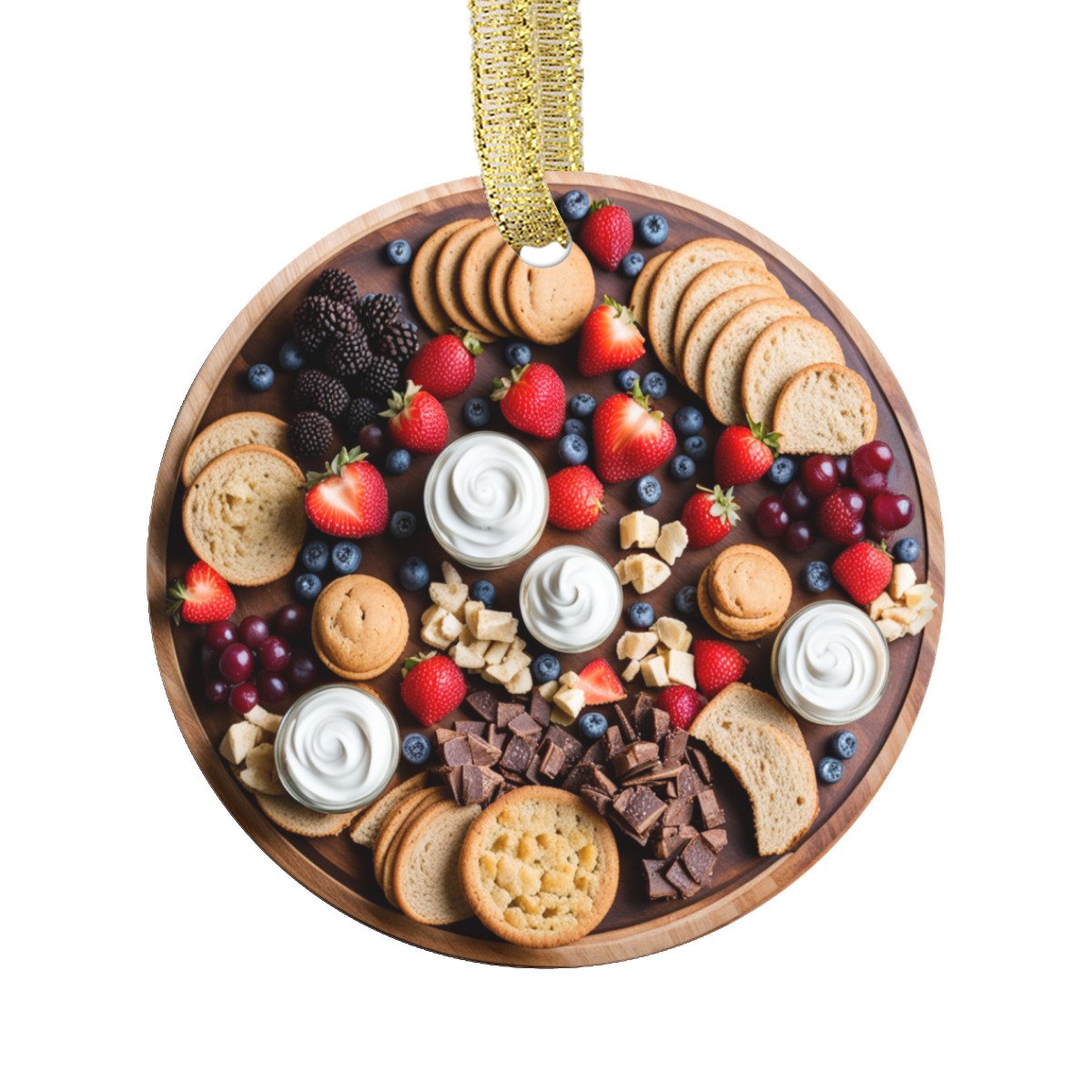 Dessert Cookies & Sweet Treats Charcuterie Board Food Double Sided Ceramic Foodie Novelty Holiday Christmas Xmas Tree Ornament Gift Accessory (Flat Printed Design NOT 3D)