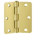 thumbnail image 3 of Door Hinges for Interior Doors 9-Pack 3.5-inch x 3.5-inch - Rounded 1/4-inch Radius Steel Door Hinge - Satin Brass - Standard Door Hardware - Design House, 186148 C106, 3 of 3