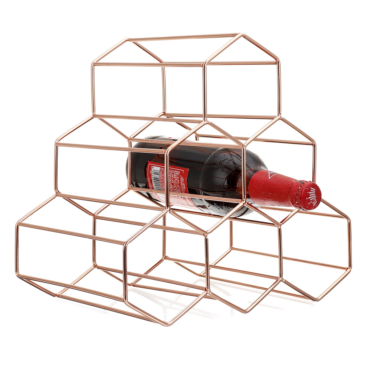 Foldable 3/6/10 Bottle Holder Wooden Wine Cellar Racks Countertop Rack A6R8 