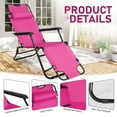 thumbnail image 4 of Ktaxon Adjustable 2-in-1 Folding Chaise Lounge Chair - Versatile Tanning Recliner with Removable Pillow for Indoor & Outdoor Use, Pink, 4 of 11