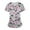 Hot Pink, variant on Women's Plus Size Printed V-Neck Short Sleeve Scrubs for Women Set, Vibrant Animal & Floral Print Scrub Set for Healthcare & Caregiving,Pink 3XL