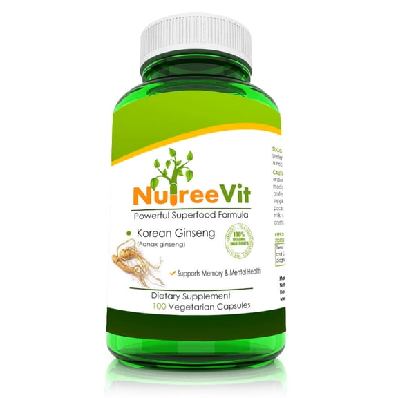 PURE 100% KOREAN GINSENG VEGETABLE CAPSULES Memory Enhancement (500 Count)