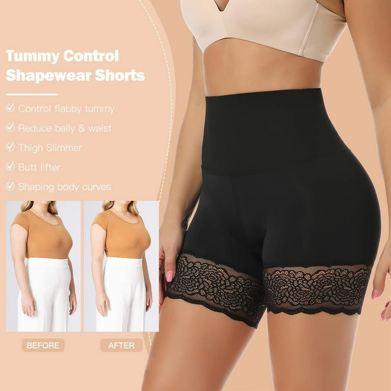 MISS MOLY Slips Shorts for Under Dresses Women High Waist Shapewear Shorts  Anti Chafing Thigh Slimmer Lace Underwear…