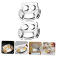 thumbnail image 4 of HINTRMENT 2 Pcs Assiettes en Acier Inoxydable pour Tout-Petits avec Conception Compartimentée Usage Extérieur, 4 of 8