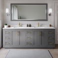thumbnail image 2 of Wyndham Collection Miranda 84" Wood Double Bathroom Vanity in Gray/Brushed Gold, 2 of 6