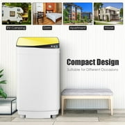 Giantex Full-Automatic Washing Machine, 7.7lbs Capacity Washer and Spinner Combo w/Built-in Barrel Light, Drain Pump & Long Hose, Compact Laundry Washer for Small Spac/RV/Dorm (Yellow)