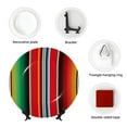 thumbnail image 4 of Wukai Mexican Serape Blanket Stripes Print Decorative Plate for Display,Bone China Decorative Plate, Ceramic Dinner Plate with Stand, Vertical Ceramic Plate-10in, 4 of 6