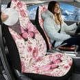 thumbnail image 3 of Uorisanigo Car Seat Covers Coral Velvet Cloth Car Seat Covers for Front Seats Pink Butterfly Vehicle Seats Protectors Driver Interior Accessories Universal Fit Cars Trucks and SUV, 3 of 7