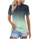 thumbnail image 2 of Fiudx Ofertas Del Día Blusa con Botones y Cuello Vuelto de Manga Corta con Estampado Cómodo E Informal para Mujer a La Moda, 2 of 5