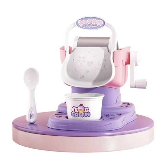 Easy to Use Soft Serve Ice Cream Maker for Kids Portable Hand Crank Frozens Dessert Making Machine Educational Toy
