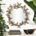 thumbnail image 2 of DecMode 28" x 28" Gold Wall Mirror, 2 of 6