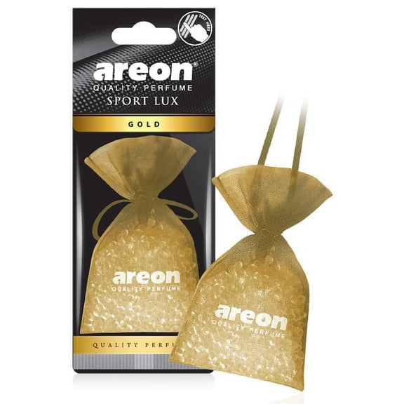 AREON Pearls I Car & Home Air Freshener I Quality Perfume I GOLD (Pack of 3)