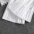 thumbnail image 4 of Summer Bohemian Outfits for Girls Short Sleeve Lapel Lace Button Down Shirts High Waist Pleated Pants Sets White 5-6 Years, 4 of 9