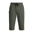 thumbnail image 6 of Tbopshirt Mens Capri Pants Solid Color Elastic Waist Drawstring Zippered Pocket Casual Sports Capris Pants,S-3XL, 6 of 6