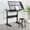 Black, variant on Sumdeal Multifunctional Drafting Table with Stool,Hand Crank Adjustable Drawing Desk with 2 Metal Drawers and 1 Chair, Tiltable Glass Tabletop Diamond Painting Table with Chairs,Black