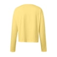 thumbnail image 4 of SNKSDGM Chemises Blanches à Manches Longues pour Femmes en Coton Court, Hauts d'Entraînement à Manches Longues pour Femmes Grande Taille, Mode Décontractée, Col Rond Uni, T-Shirt Court à Manches Longues L, 4 of 5