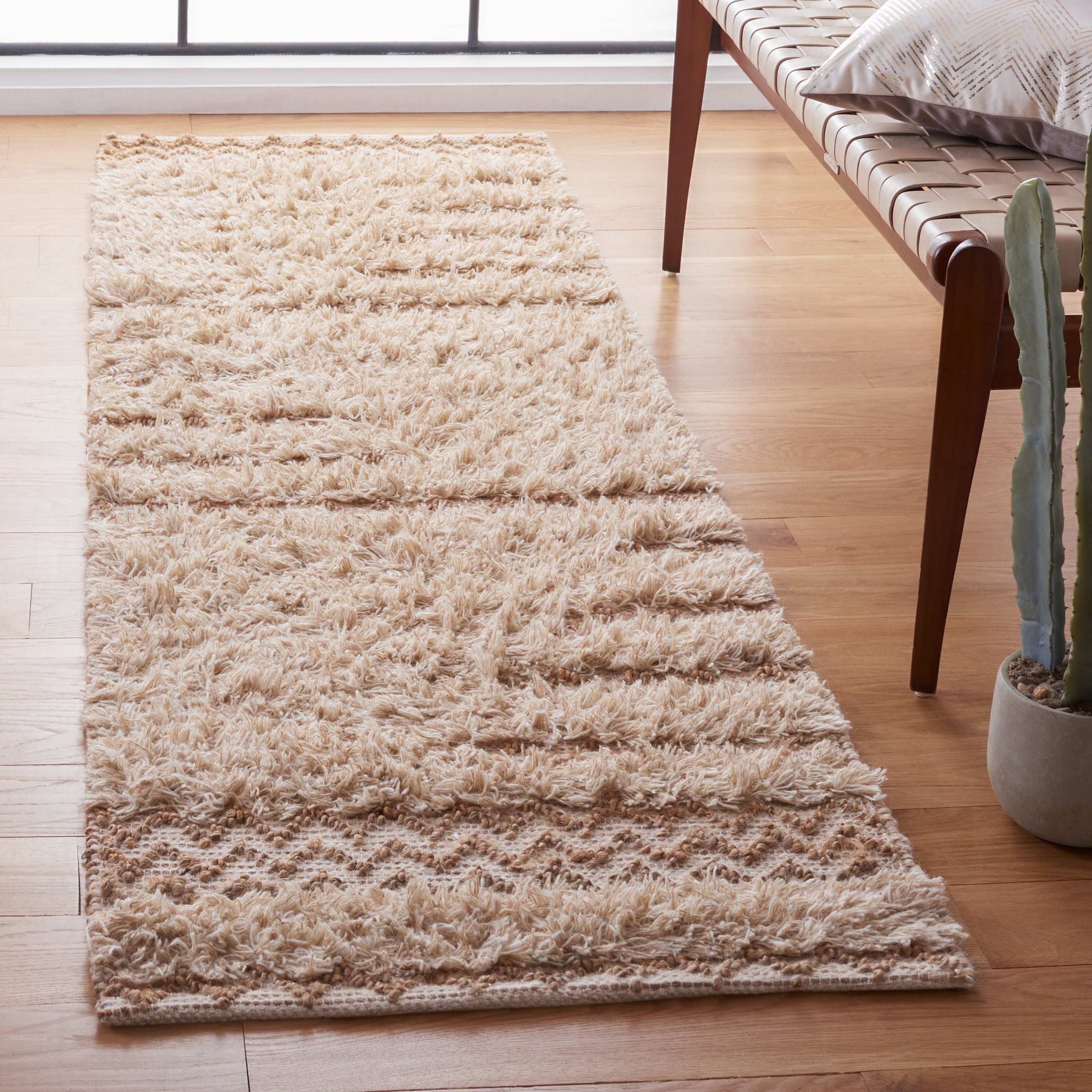 SAFAVIEH Natura Emmit Abstract Runner Rug, Beige/Natural, 2'3" x 8'