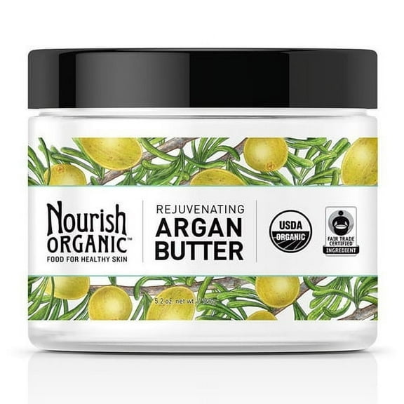 Nourish Organic Rejuvenating Argan Body Butter For Healthy Skin, 5.2 Oz