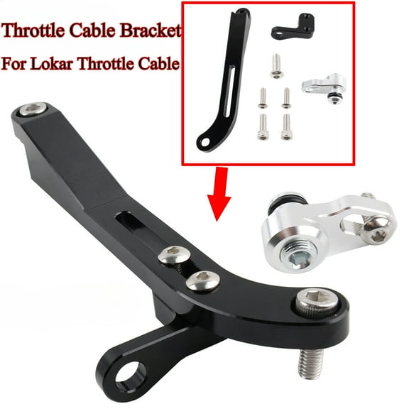 Black Throttle Cable Bracket LSA (For Lokar Throttle Cable) Main Billet Bracket