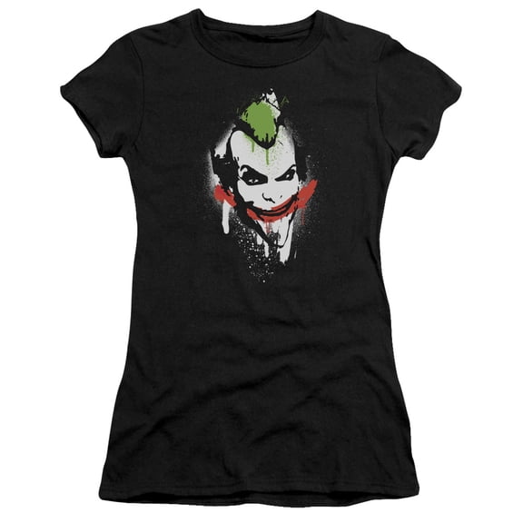 Batman Arkham City Spraypaintile S/S Junior Women's T-Shirt Sheer Black