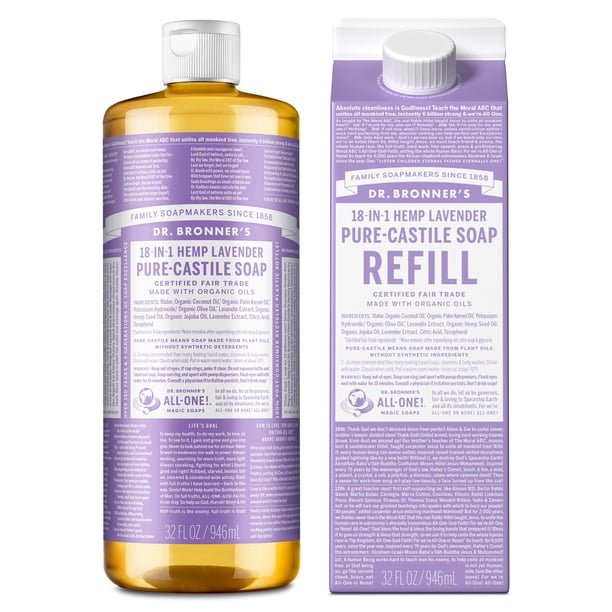 Jabón líquido Dr. Bronner's Pure-Castile Lavender 946ml + Refill