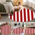 thumbnail image 6 of Red Striped Round Area Rug 3 FT, Small Kitchen Bathroom Mat, Christmas Farmhouse Red White Stripes Washable Indoor Outdoor Throw Runner Carpet Non-Shedding Doormat for Table Shower Sofa Entryway, 6 of 9