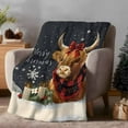 thumbnail image 2 of Flannel Throw Blanket for Couch Sofa Bed,Christmas Highland Cow Red Buffalo Plaid Soft Cozy Warm Fuzzy Blanket 30x40in, 2 of 9