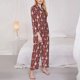 thumbnail image 3 of Balery Autumn Scarecrow Harvest Joy Conjunto de Pijama con Estampado para Mujer, Conjunto de Dos Piezas con Manga Larga, Ropa de Dormir Suave con Bolsillos, Pijamas Cómodos-Small, 3 of 7