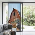 thumbnail image 4 of Farm Donkeys Window Privacy Film, Farmhouse Barn Funny Animals Butterfly Static Cling UV Sun Blocking Tint Film Heat Control Windows Films for Bedroom Bathroom, Window Stickers 35.4"x78.7", 4 of 8